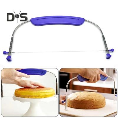Taglierina per torta a strati da cucina, in acciaio inox, con manico in plastica, lama affilata regolabile, tagliapasta per livellare torte di grandi dimensioni, utensili per la cottura al forno