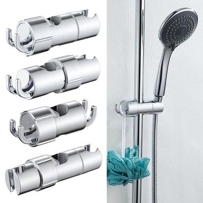 Round Pipe Shower Head Holder Rotatable Adjustable Sprayer Fixed Base With Storange Hook Replacement Bathroom Slide Bar Shelf