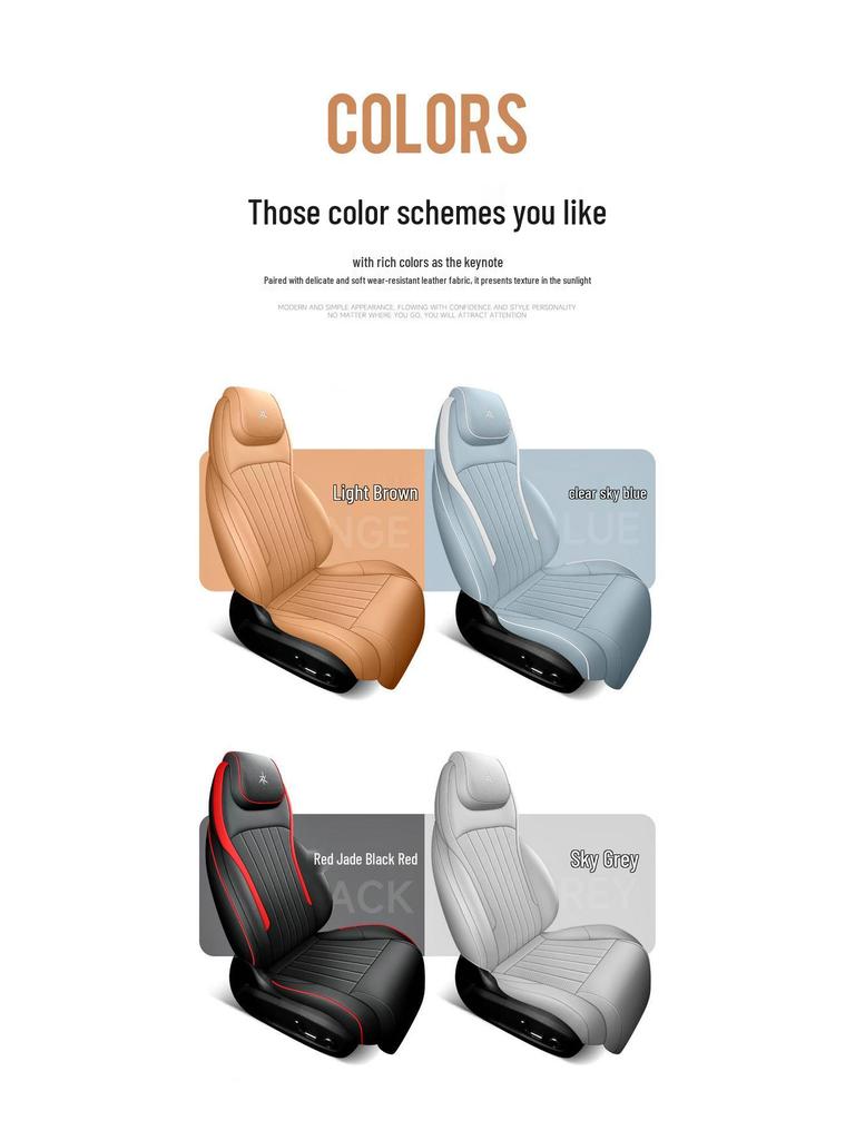 Universal Leather Seat Cover for 23 Galaxy L7 Models - Full Surround, All-Season Car Cushion
