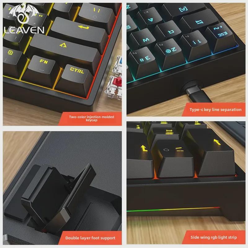 K620 Wired & Bluetooth RGB Gaming Mechanical Keyboard, Hot-Swappable, Blue Switch, Type-C