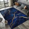 Smaragdgrüner und goldener Teppich – Luxuriöses Marmor-inspiriertes Muster für Wohnzimmer oder Schlafzimmer, rutschfest, elegante Heimdekoration