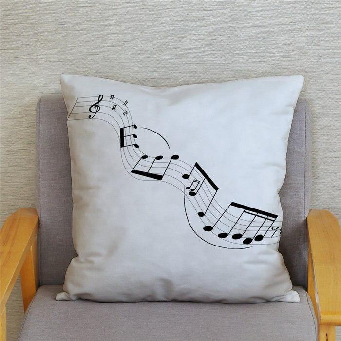 Home Decor Pillowcase Cartoon Sheet Music Printing Cushion Cover Bedroom  Living Room  Sofa Pillow Case