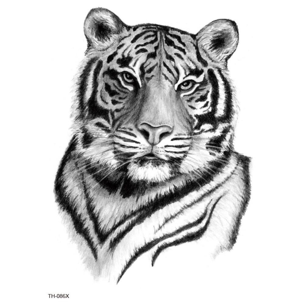Wash Painting Style Tiger Lion Wolf Tattoo Stickers Animal Body Art Tattoo  Finger Hand Legs