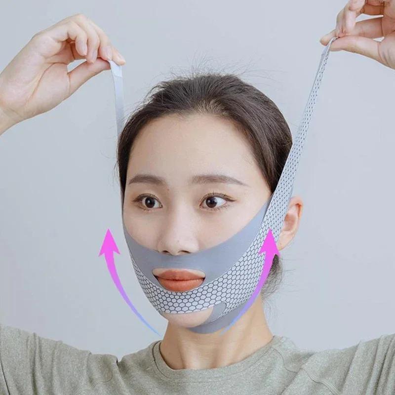 Face-Lift mit Schlaf Face V Shaper Gesichtsschlankheitsbandage Entspannungsform Lift Reduziert Doppelkinn Gesicht Ausdünnung Bandmassage