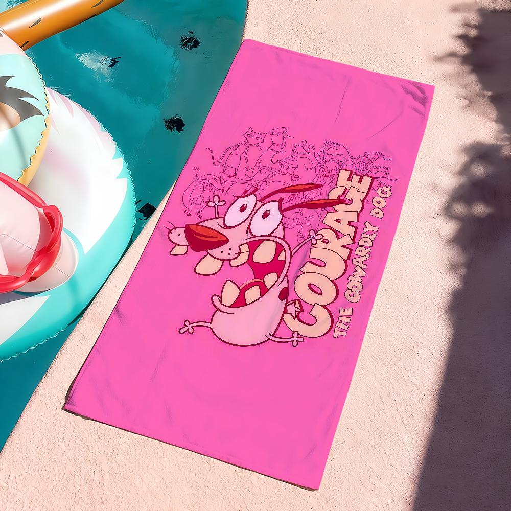 Funny C-Courage the C-Cowardly Towel Drying Bath Towel Applicable To Light Swimming Camping Yoga Beach Out