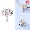 Four-Leaf Clover Heart Envelope Pendants Pink Lotus Flower Genuine Copper Beads Fits Bracelets Women Accessory Gifts Jewellery Do-It-Yourself