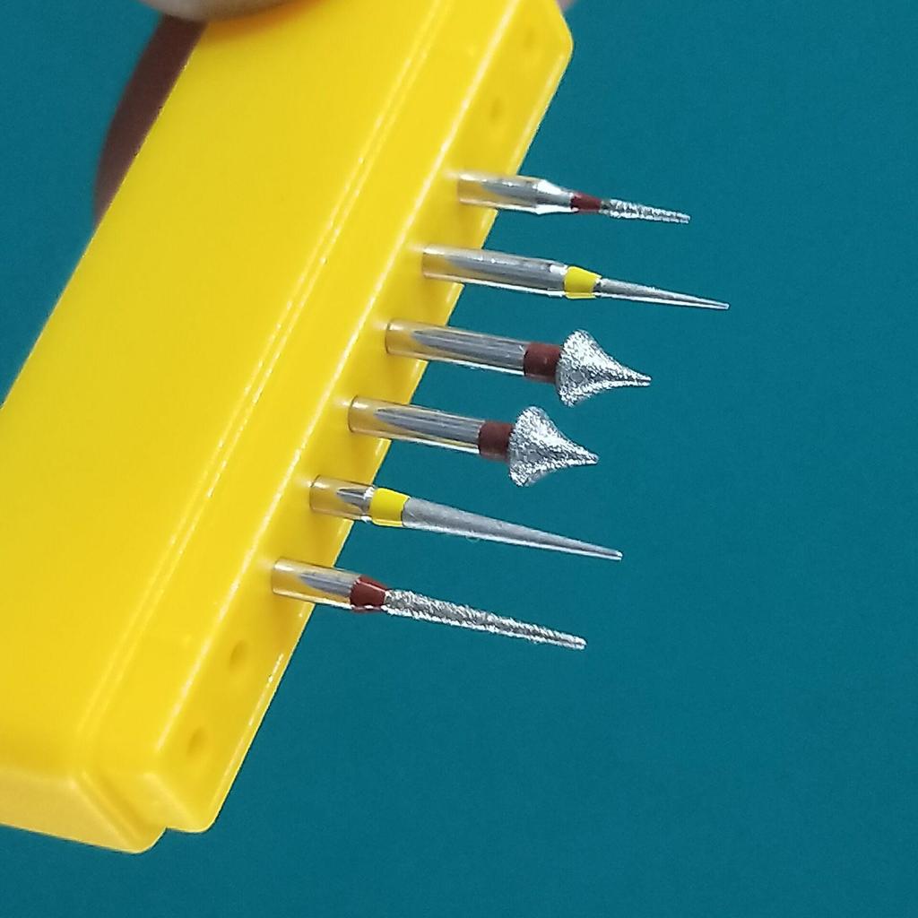 Lot de 6 fraises diamantées pour traitement orthodontique dentaire, réduction de l'émail interproximal, fraises dentaires, fraises à polir