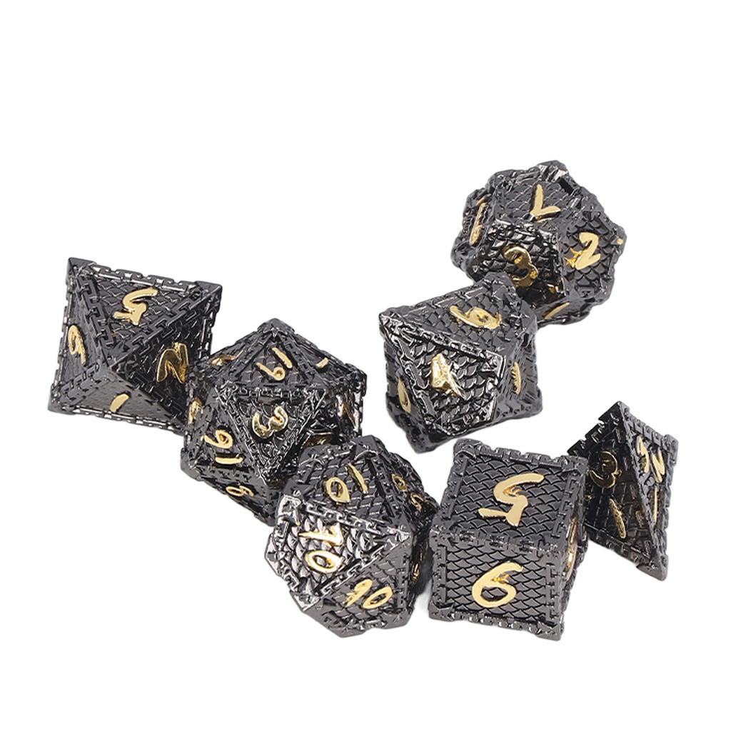 7Pcs Polyhedral Metal Dice Set RPG Dice with Storage Box Role Playing Games Great Gift for Teens Adults Family Friends