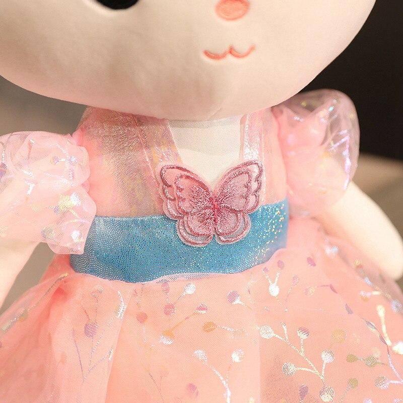 Kawaii Beautiful Rabbit Girl Plush Toys Lovely Rabbit with Fairy Dress Plushie Dolls Stuffed Soft Toy for Children Baby