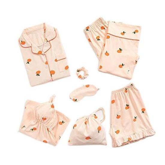 

Snoopy Fruit Cute Top and For Autumn [Improd] Pajamas, Pajamas, 7-piece Set, Bottom, Skin-friendly, Loungewear, Loungewear, Spring, Summer, (Color