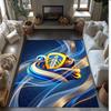 Leeds United Voetbal Print Kristalfluweel Tapijt, Comfortabel Waterabsorberend Antislip Binnen Vloerkleed