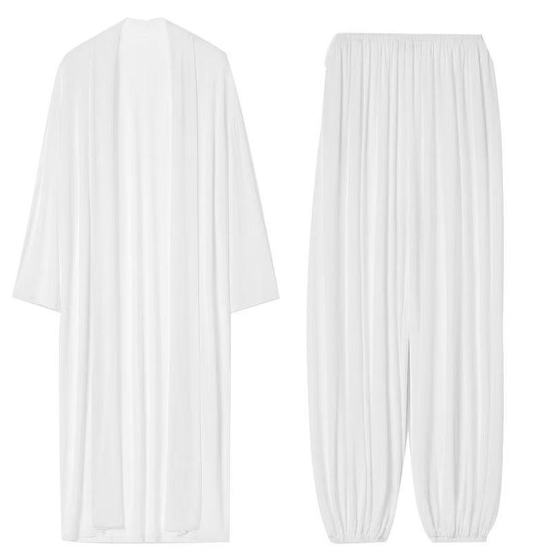 European and American New Fashion Idle Style See-through Loose Top Ankle-tied Trousers Set Top and Pants Set