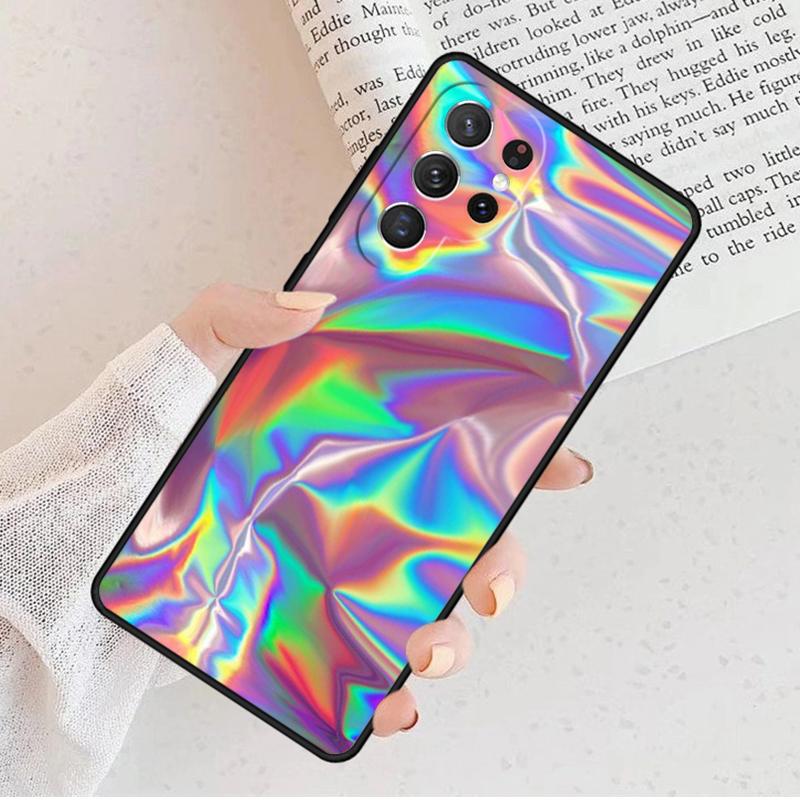 Rainbow Holographic Iridescence Phone Case For Samsung Galaxy S25 S23 S30 S8 S21 S20 FE S24 S22 Note 10 20 Plus lite Ultra
