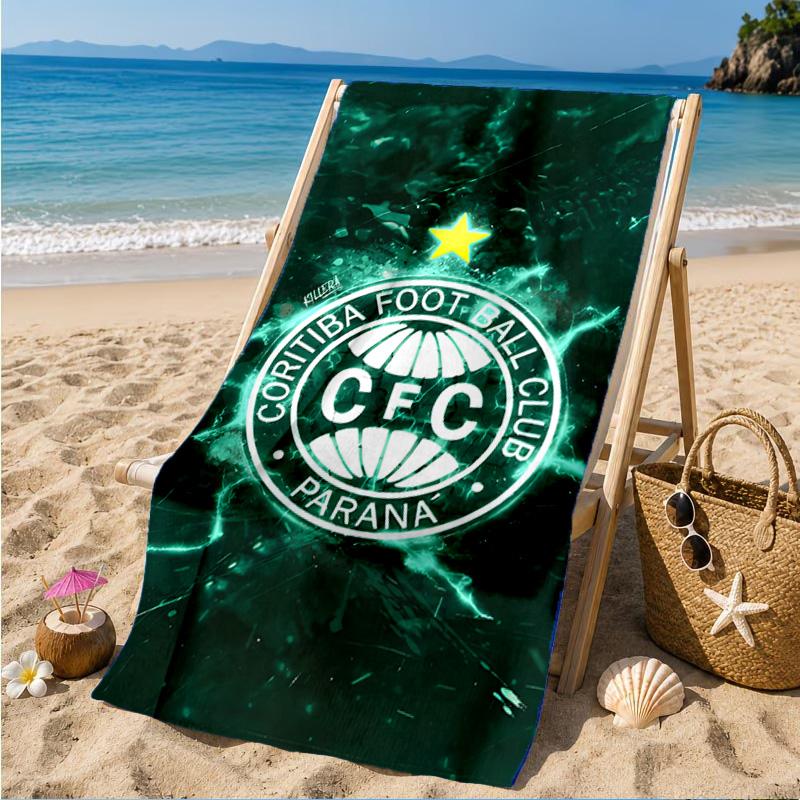 Cori-tiba Football Club Crest Printed Microfiber Beach Towel, Soft And Absorbent, Quick-Dry, Ideal for Summer Travel, Beach Essential, Swimming Pool