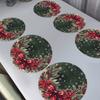 6-Piece Christmas Holly Leaf Placemats for Family Gatherings Christmas Parties Holiday Table Decorations and Accessories