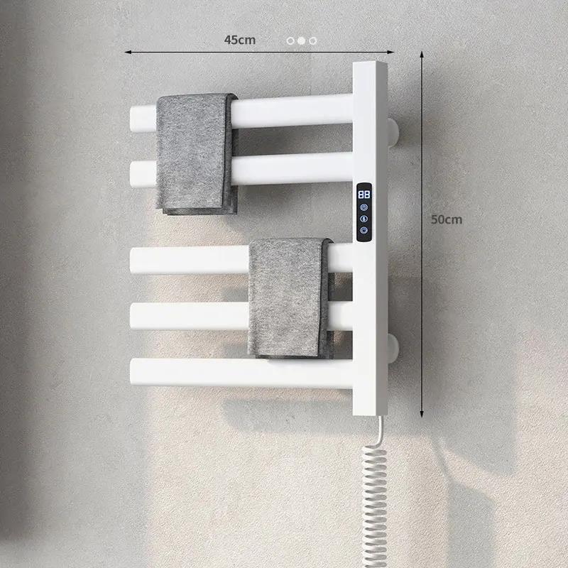 Electric Towel Pole Aluminum Alloy Towel Rack Household Bathroom Intelligent Heating Constant Temperature Storage Rack Towel Bar