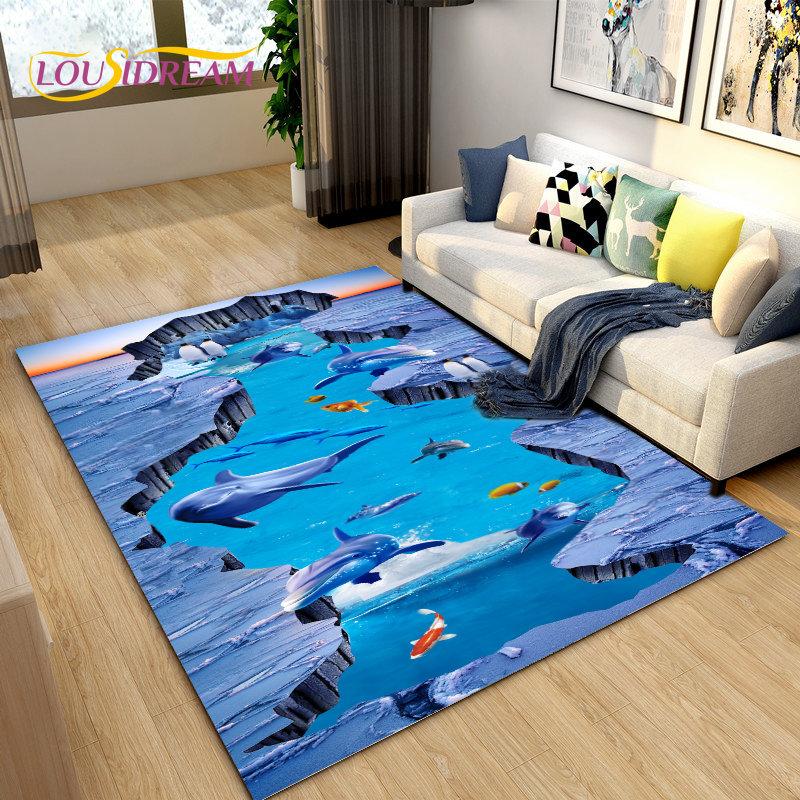 3D Illusion Animal,Zoon,Beast Area Rug Large,Carpet for Living Room Bedroom Sofa,Kitchen Doormat Non-slip Floor Mat Tapis Salon