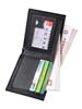 Men's Slim Leather Bi-Fold Wallet with Multi-Card Slots & Coin Pocket