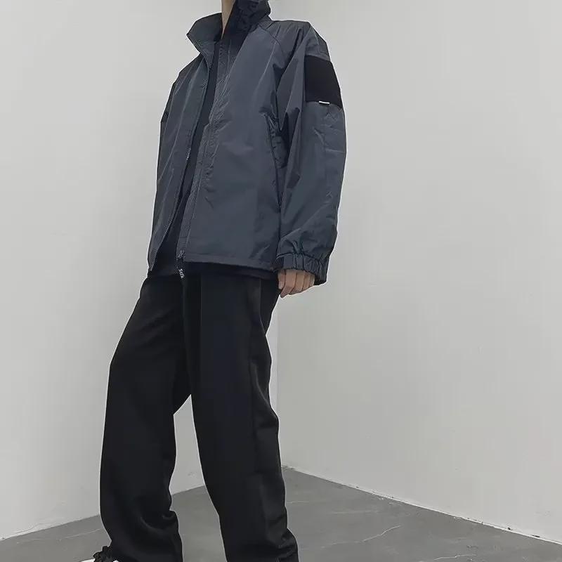 Men's Classic Solid Color Pleated Casual Trousers - Versatile, Loose-Fit for Spring and Autumn, Korean Business Style