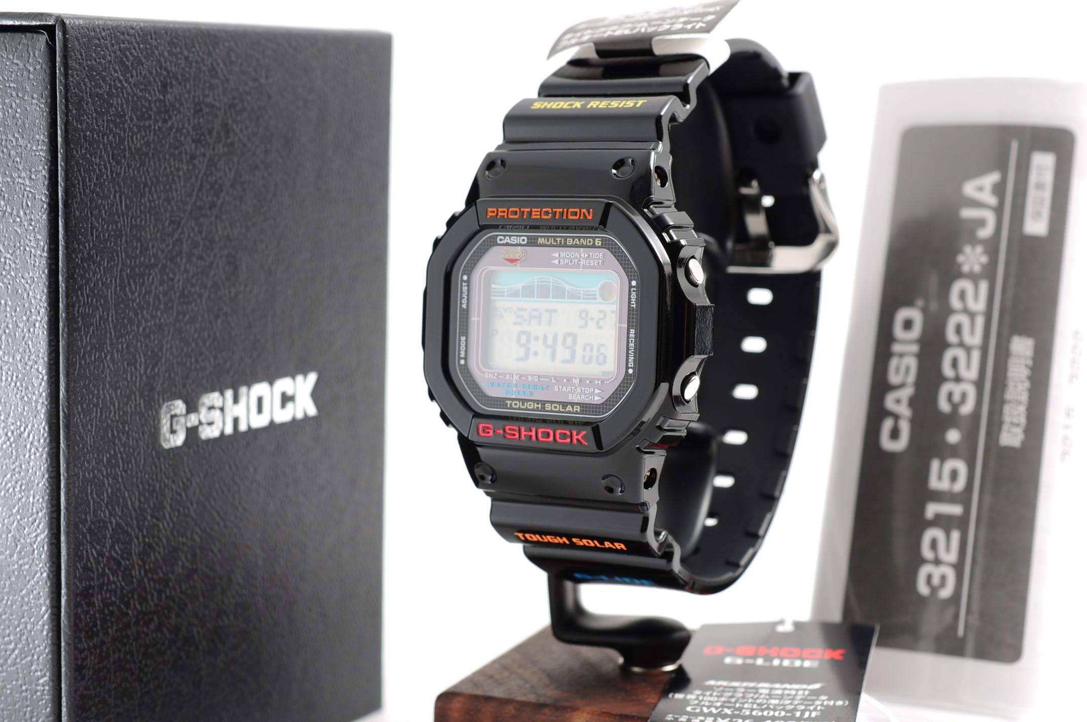 

НОВИЙ Чоловічий годинник Casio G-SHOCK G-LIDE GWX-5600-1JF Tough Solar Radio Графік припливів КОРОБКА