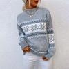 Christmas Knit Half-Turtleneck Top Woman Christmas Knitting Half Collar Top Female