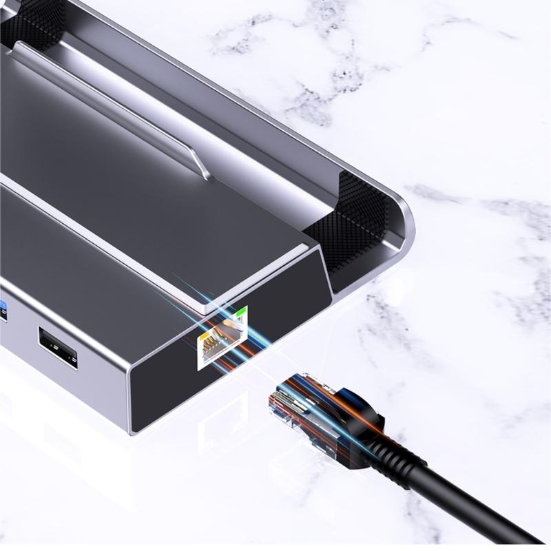 Multiport 7 In 1 Docking Station with HDMI2.0 USB C and Gigabit Ethernet Supports for ROG/X/SteamDeck