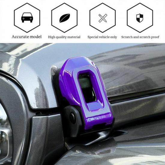 2x Lila Auto Frontmotorhaube Abdeckung Schloss Schnalle Zierleiste für Jeep Wrangler JL 18+