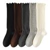 Chunky Knit Openwork Slouch Socks - Solid Color Calf & Over-the-Knee, Lace Miu Style, Anti-Slip Boneless Cotton Boot Socks