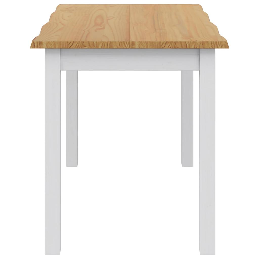 VidaXL Dining Table EKAI White 112 x 70 x 76.5 cm Solid Pine Wood