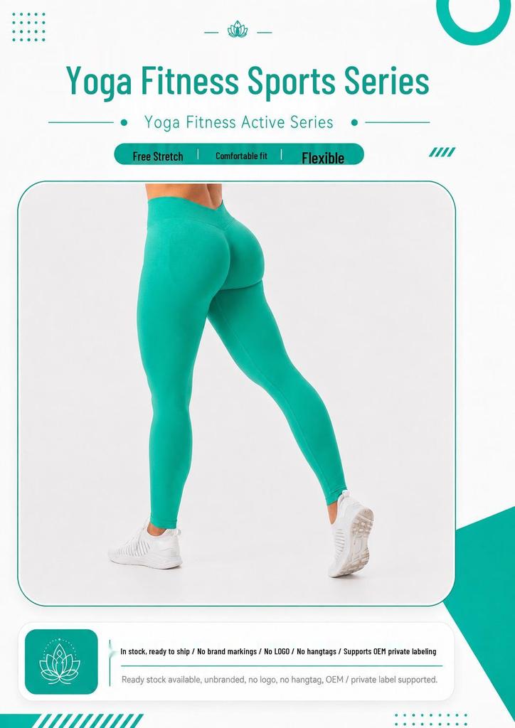 Hoch taillierte, dehnbare Yoga-Hose mit Po-Lifting, Bauchkontrolle und V-förmigem Bund