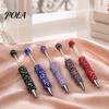 Exquisite Diamond Stationery Pen Beadable Pens, Bling Rhinestone Beaded DIY Bead Pen, Crystal Shaft Gel Black Ink Ballpoint Pens for Decorations