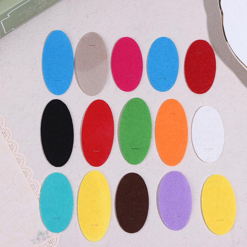 100Pcs Oval Felt Fabric Patches Non-Woven Sewing Base Pads For Diy Plush Hairpin Bb Hair Clips Making Accessories