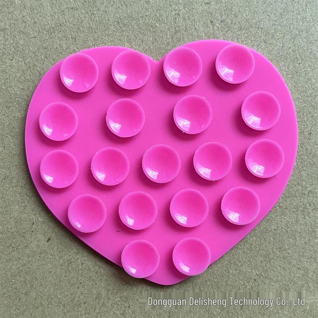 Heart-Shaped Multifunctional Silicone Suction Cup Phone Stand