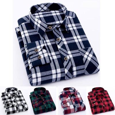 Camicie casual da uomo Chemise Homme a maniche lunghe Camicie a quadri maschili