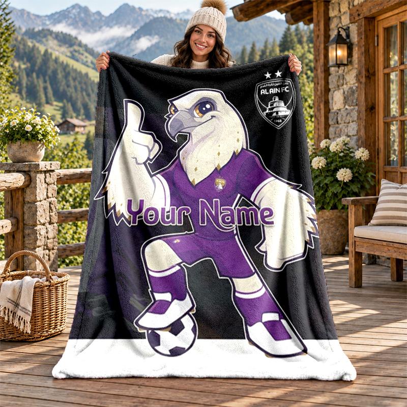 Al Ain FC Custom Name Flannel Blanket Personalized Soft Warm Plush Throw Blanket Customized Gift for Family Friends