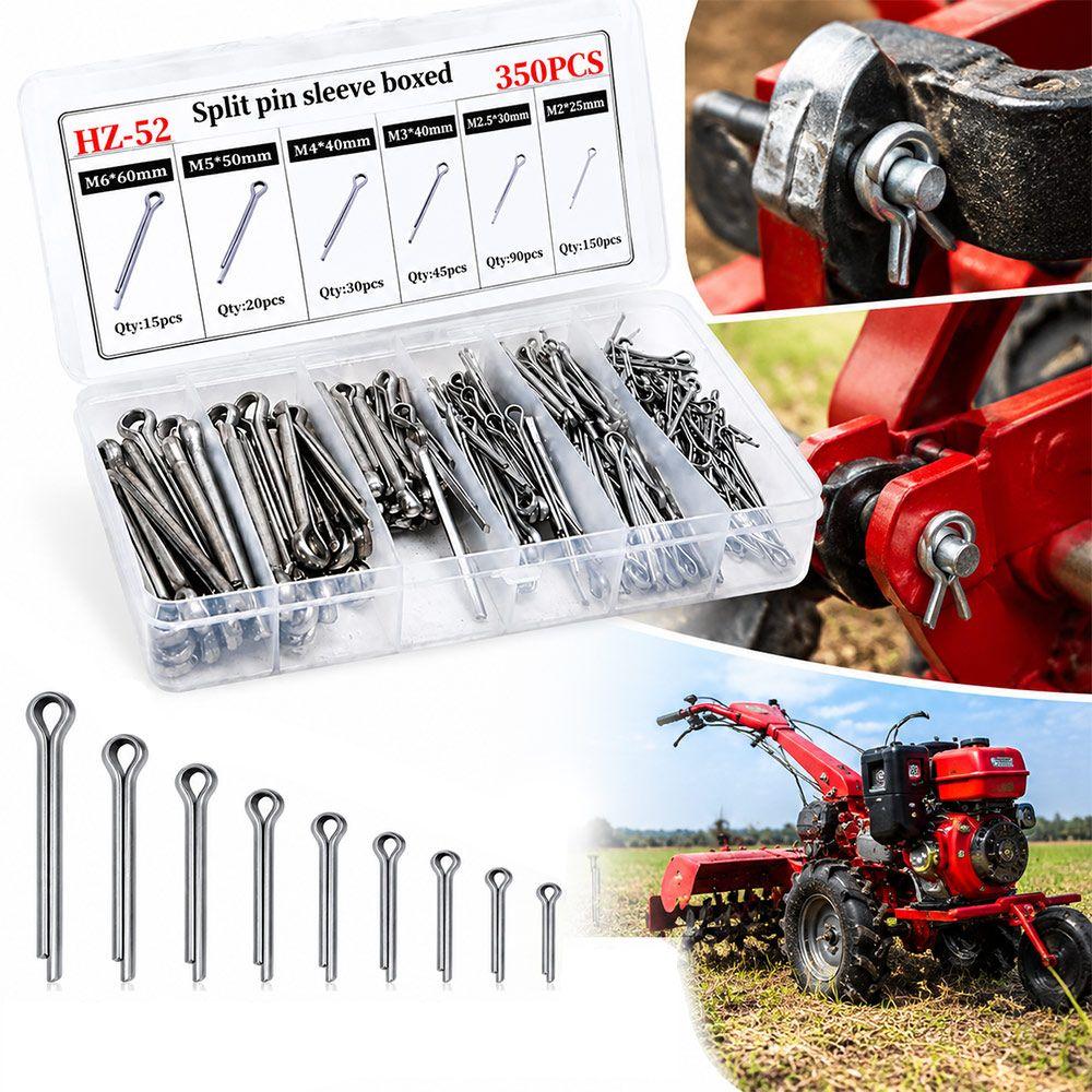 110/350Pcs Carbon Steel Split Pin Multi-Size Pin Set New Fastener Assortment Agricultural Equipment