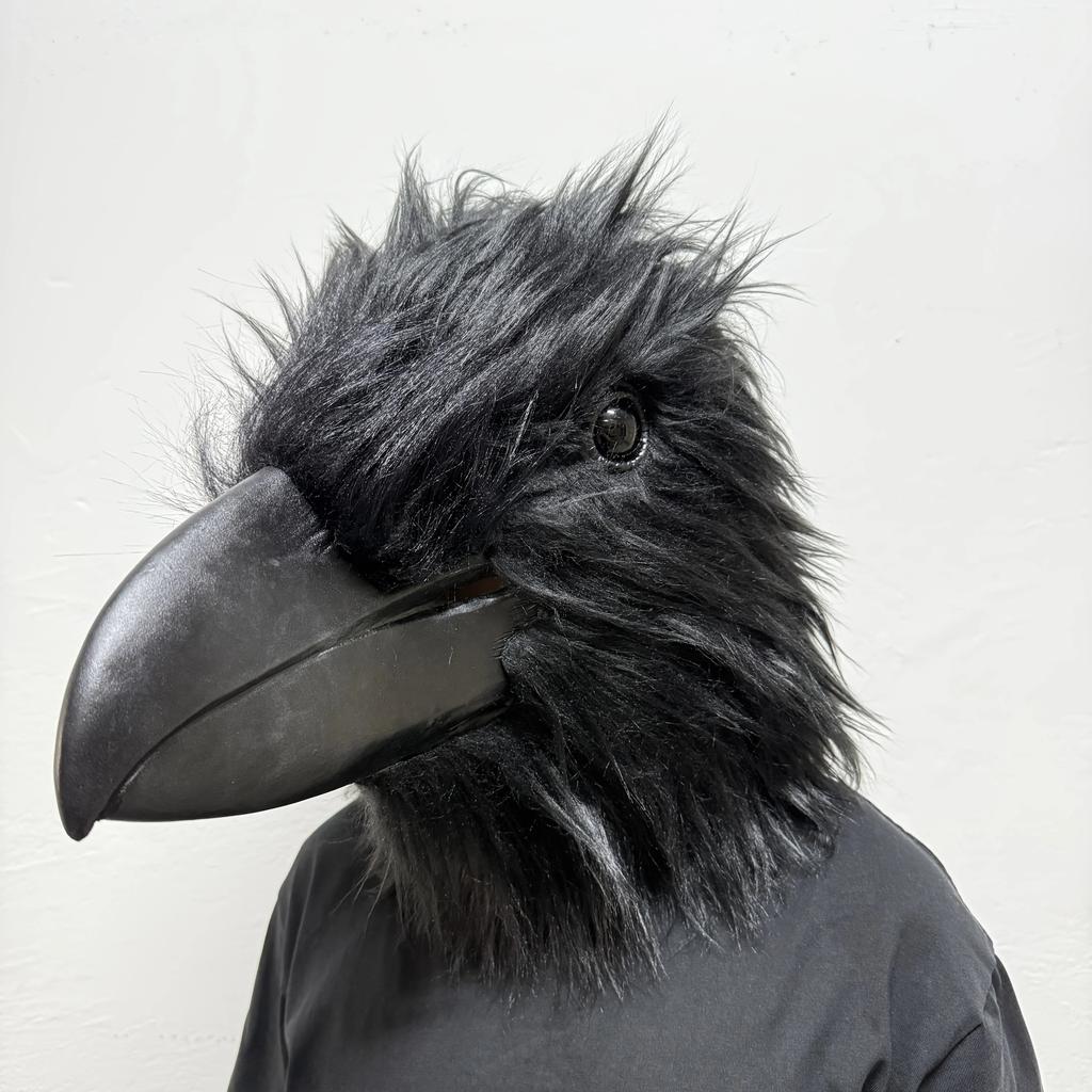Realistisch Ravenmasker - Zwart Vogelontwerp Volledige Hoofddeksel voor Halloween, Carnaval en Kostuumfeesten, Voor Rollenspel en Pranks