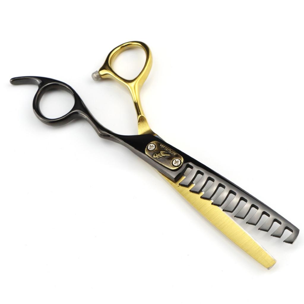 6.0 Inch Black And Gold Nepson Cover Plate Hair Clipper Hair Clipper Tooth Clipper Antler Tooth Non-Marking Tooth V-Shaped Tooth Fish Bone Tooth