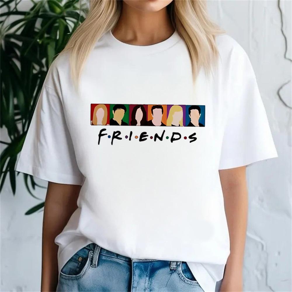 Friends Tv tshirt female graphic Psychedelic Pastel Trendy Colorful Punk t shirt Psychedelic 80s kawaii Retro