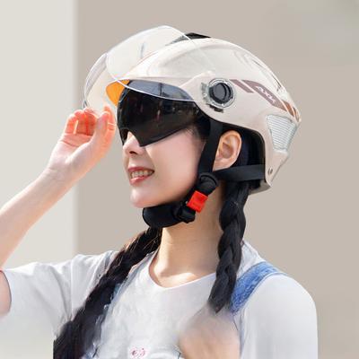 Elektroautohelm für Damen im Sommer, Sonnenschutz, Halbhelm für Herren, im Batterie-Motorrad, Vier-Jahreszeiten-Universal-Fahrradhelm