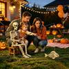 Halloween Decorative Skull Sculpture Movable/Posable Joints Human Skeleton Figure Full Size for Yard Garden Patio Haunted House