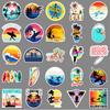 50-Piece Waterproof Cartoon Surfing Stickers for DIY Suitcases & Helmets