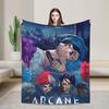Arcane Flanelldecke Viktor Spiel Anime Jinx Jayce Jesus Sevika Weiche Warme Überwurfdecke für Schlafzimmer Bettdecke Sofabettbezug