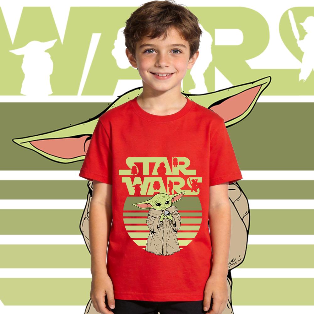 Star Wars Yoda Baby Yoda Print Kids Cotton T Shirt Casual Short Sleeve Tee Boys Girls Toddler Summer Top 100