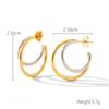 Yori 2025 New Gold Silver Mix Color Geometric Stainless Steel Earrings Waterproof and Hypoallergenic Summer Party Jewelry