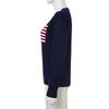 Women's Long Sleeve Retro Flag Knit Sweater - European & American Style