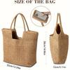 1pc Women's Handwoven Straw Beach Tote Bag, Summer Sisal Woven Shoulder Handbag, Large Vacati Carryall