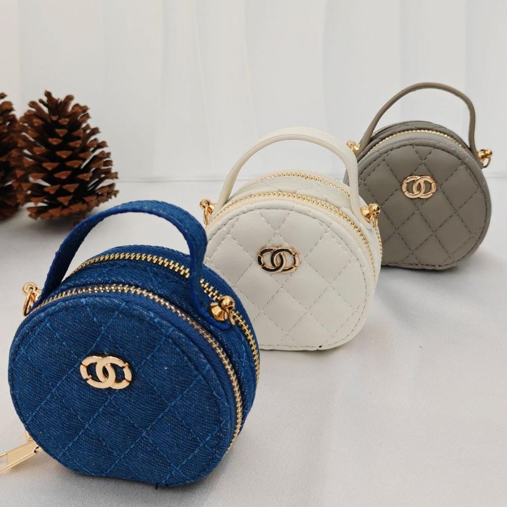 New Product Gold Ball Chain Small Round Cake Cute Mini Small Waste Bag One Shoulder Crossbody Lipstick Bag Small Fragrance Pendant Fashion