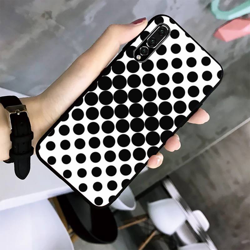 Husă Telefon cu Buline Polka Pentru Huawei G7 G8 P7 P8 P9 P10 P20 P30 Lite Mini Pro P Smart Plus Cove Fundas