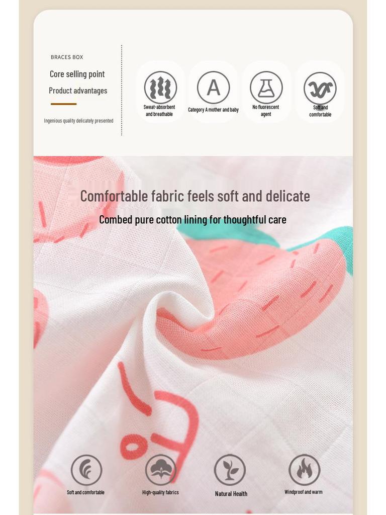 Newborn Summer Gauze Onesie with Belly Protector